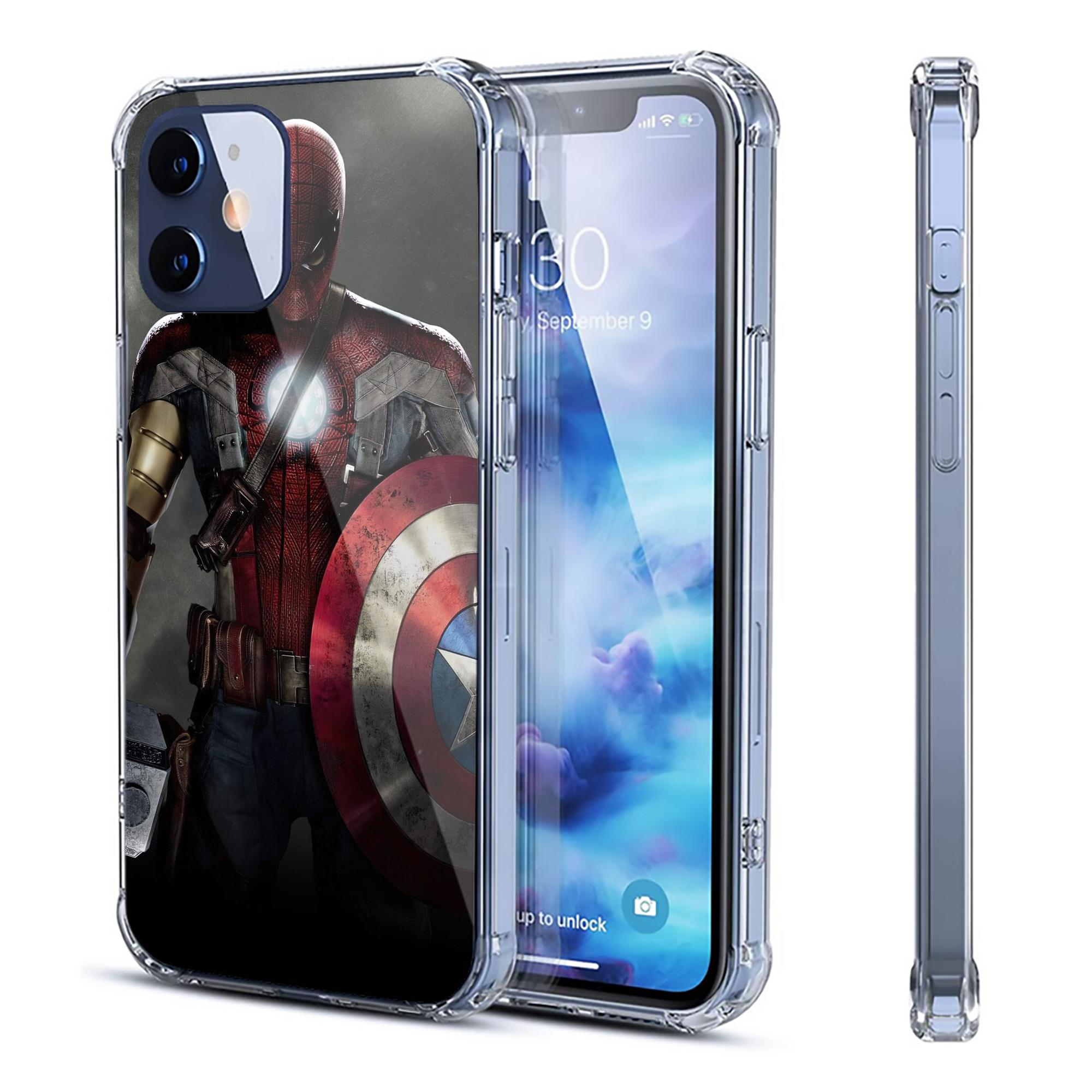 （画像用） Spider Man スパイダーマン 【iPhone 12シリーズ対応】透明スマホケース（クリアソフトケース）
